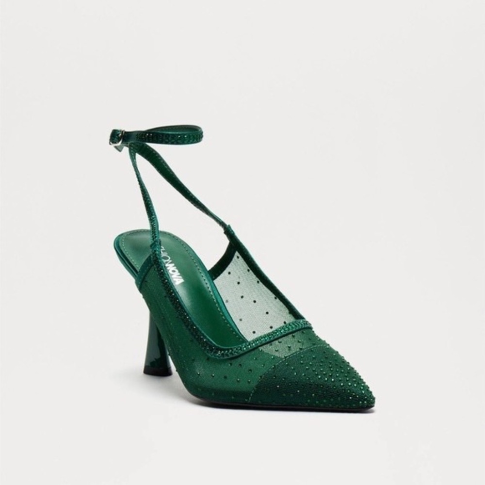Fashion Nova Green Heels with Ankle Strap